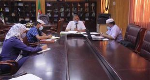 جلسة عمل مع نيابة المديرية للتكوين العالي في الطور الثالث والتأهيل الجامعي والبحث العلمي والتكوين العالي ما بعد التدرج